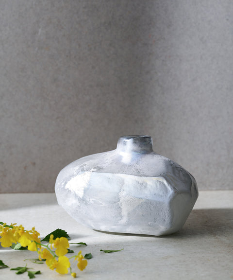 Lagom 冰裂石手工吹玻花器|L