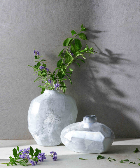 Lagom 冰裂石手工吹玻花器|L