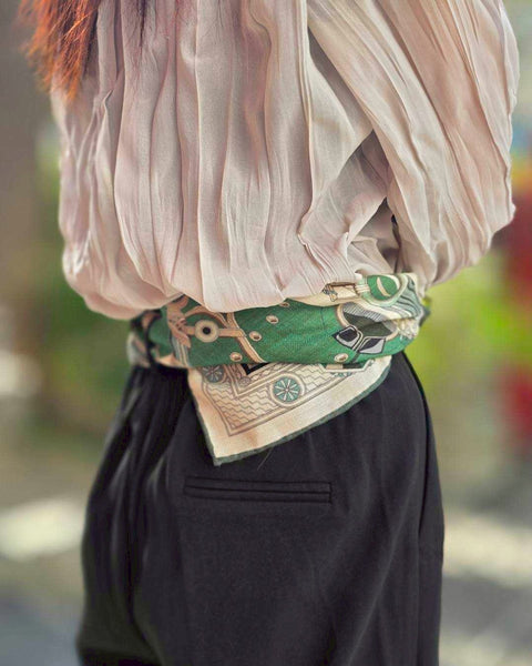 天然絲綢羊毛圍巾｜赤陶橘