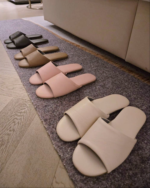 Líný 羊皮開口室內拖鞋｜少女粉