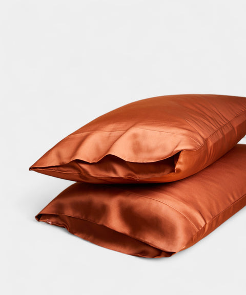 100%天然蠶絲枕頭套｜玫瑰金