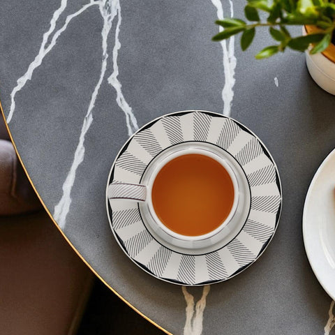 Le Reine 法式花鳥錐形茶杯組｜晨光白