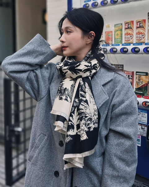 Encore Lifestyle 長披肩流蘇圍巾｜墨韻