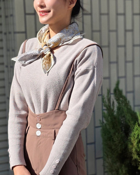 天然絲綢羊毛圍巾｜黃金宅邸