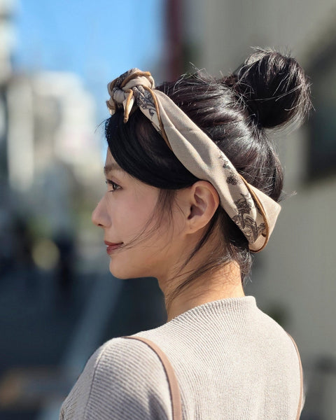 天然羊毛蠶絲圍巾｜城牆與花