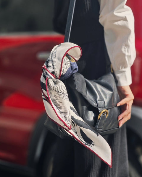 天然絲綢羊毛圍巾｜斑馬