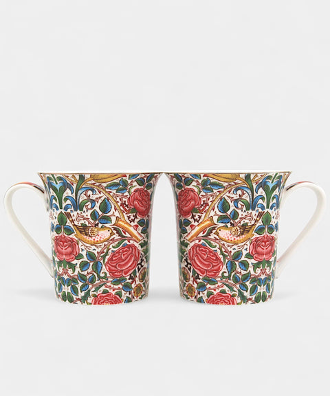 William Morris 鳥與玫瑰藝術對杯組