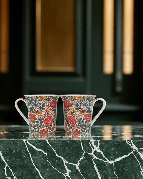 William Morris 鳥與玫瑰藝術對杯組
