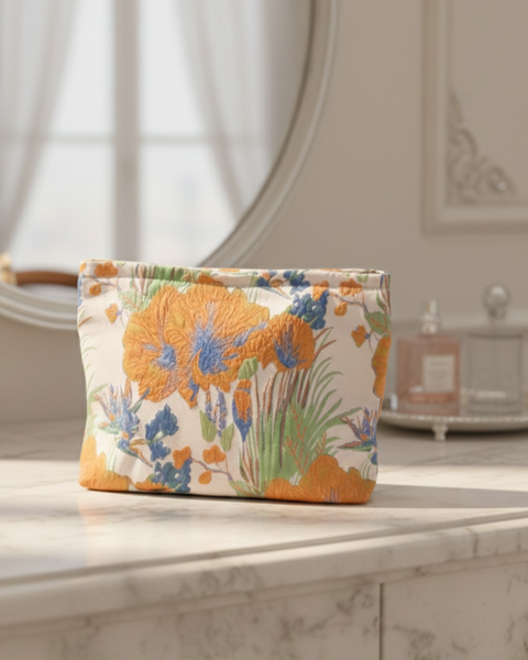 Floraison 刺繡花卉收納包｜綠植